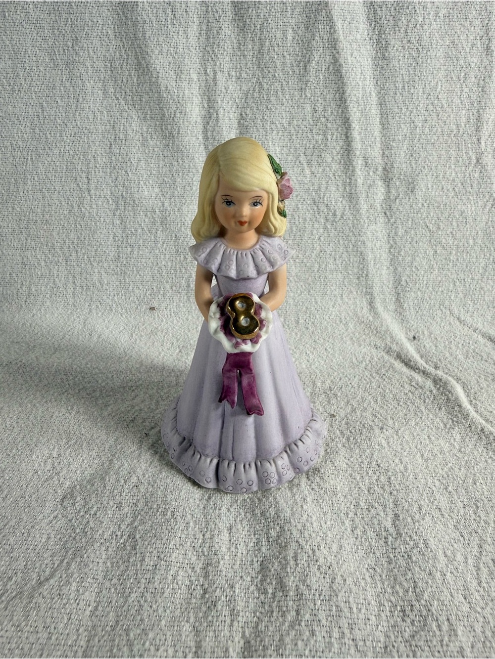 Vintage Enesco Growing Up Birthday Girls 8 Year Old Porcelain Figurine
